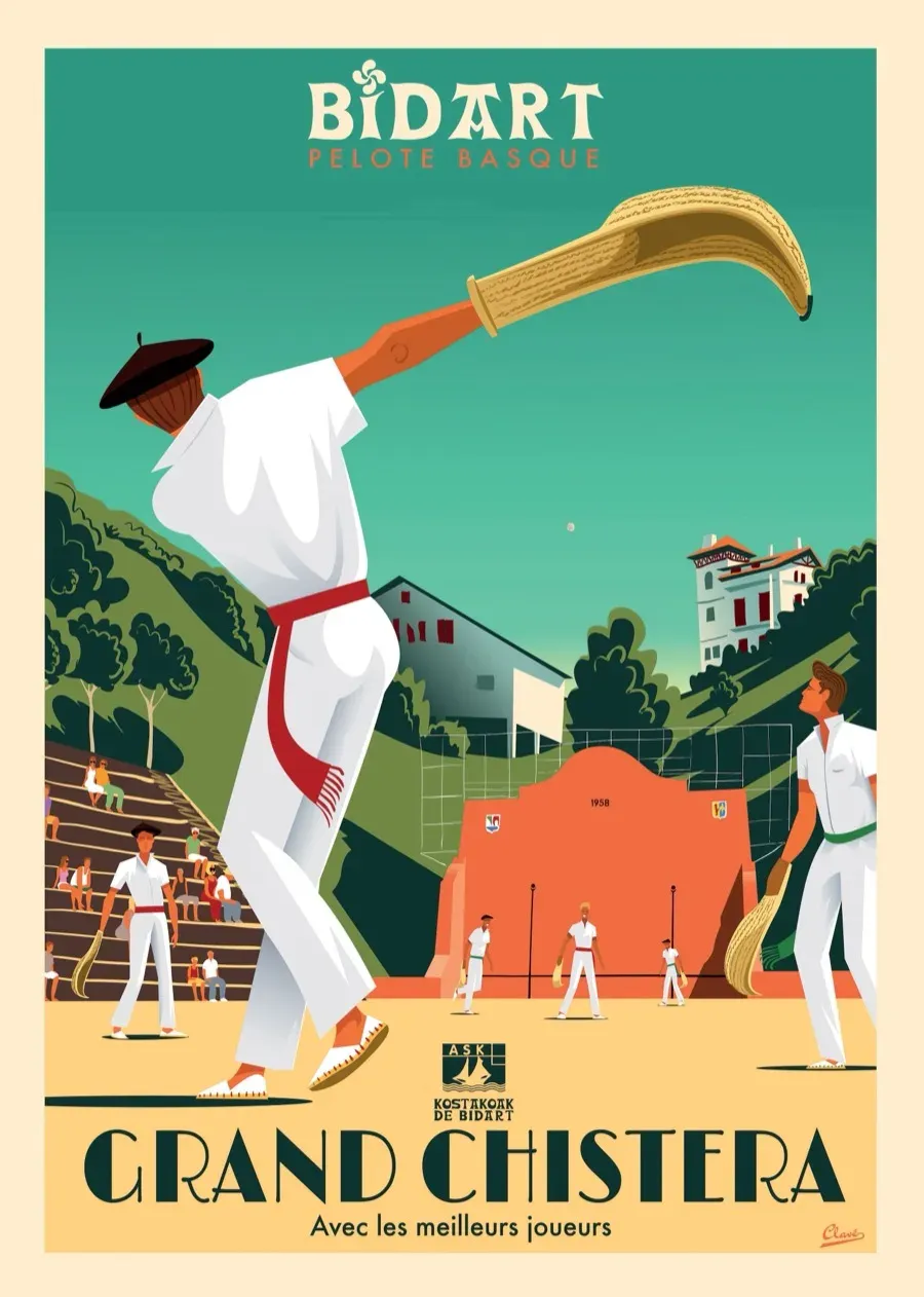 Affiche officielle Grand Chistera — Bidart Pelote Basque 2026